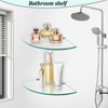 SYLXTEEM 2-Pack Glass Corner Shower Shelves with Aluminium Brackets, 9.8