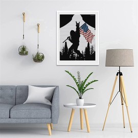 DIY Diamond Painting Kits American Flag Rocks Foot Diamond Art for Adults Kids, Full Round Drill Paint by Numbers Arts Pictures for Home Wall Decor Gifts 12 x 16 inch