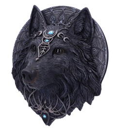 Nemesis Now Dark Gothic Magical Wolf Moon Wall Hanging Plaque, Black, One Size