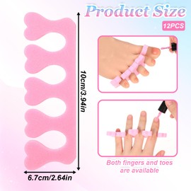 12 Pcs Sponge Toe Separators, Soft Finger Separators Finger Dividers for Polishing Pedicure Manicure Nail Art Manicure Pedicure Tools