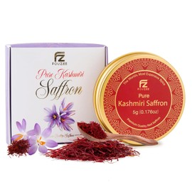 Pure Saffron Threads – (5.0 Gram Tin Pack) Handpicked Kashmiri Saffron, All-Red Tips with Strong Aroma & Rich Flavor, Ideal for Tea, Biryani, Paella, Rice, Desserts, Golden Milk & Risotto