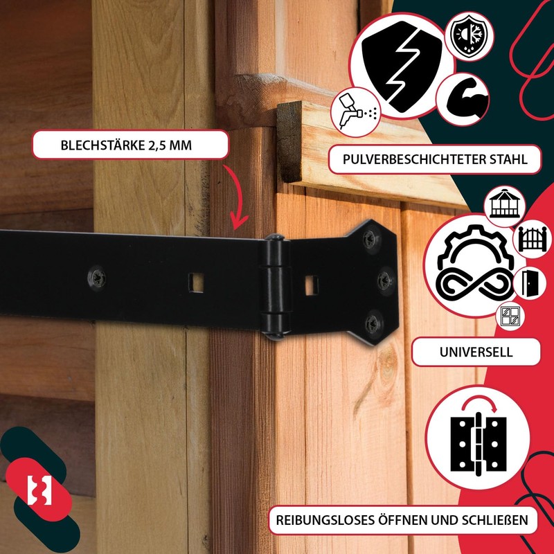 KOTARBAU® Door Hinge Door Hinge Powder Coated Shop Hinge Cross