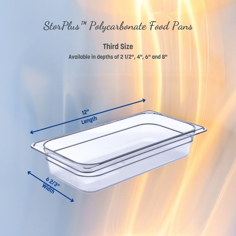 Carlisle FoodService Products Plastic Food Pan 1/3 Size 4 Inches