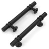 Amerdeco 10 Pack Matte Black Cabinet Pulls 3.75 Inch(96MM) Hole
