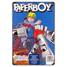 HomDeo Tin Sign 8" x 12" for Home Ranch Wine Cellar Bar Patio Metal Signs Vintage Paperboy Video Game Ad Arcade Gaming Retro Look Novelty Wall Decor