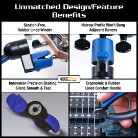 MusicNomad 6 pc. Guitar String Change Tool Kit with Winder, Cutter, Puller, Tune-It, Hex Wrench & Screwdriver (MN218)