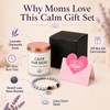 Gifts for Mom, Calm Candle and Stretch Lava Stone Bracelet