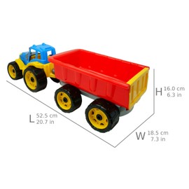 TechnoK 3442 Tractor with Trailer Size 54 x 17.5 x 16 cm Multi-Coloured