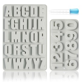 Luxoraiova Silikonform Buchstaben und Zahlen – A-Z & 0-9 | 3D Alphabet Silikonformen | Gießformen für Schokolade, Seife & Epoxidharz | (Grau)