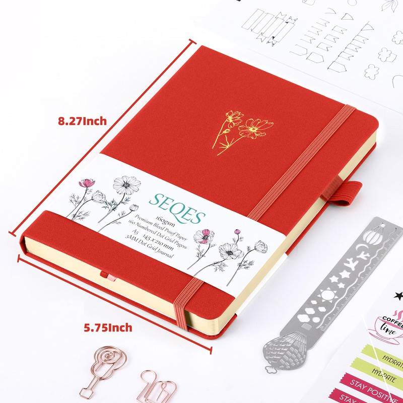 SeQeS Dotted Journal - A5 Dot Grid Notebook with pages