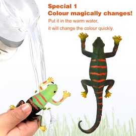 goosow 12 PCS Colour Changing Lizard Animal Toys,Change Colour Chameleon Toys Set,Floating and StretchyToys for Kids,Themed Party Supplies,Classroom Rewards,Goodie Bags Fillers,Carnival Prizes