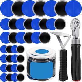 Tallew 90 Pcs Tire Patches Kit 32 mm 42 mm 58 mm Tire Repair Unit with Tire Patch Roller Liner Scraper, Tire and Tube Patch Auto Tallew-DEHUF45640 0