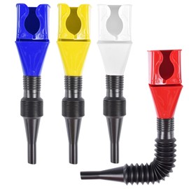 4 Pieces Flexible Draining Tool Snap Funnel, Flexible Oil Funnel for Car, Small Retractable Funnel for Petrol, Filling Extension Funnels, Plastic Clasp Funnel Spill-Free for Motorcycle Car
