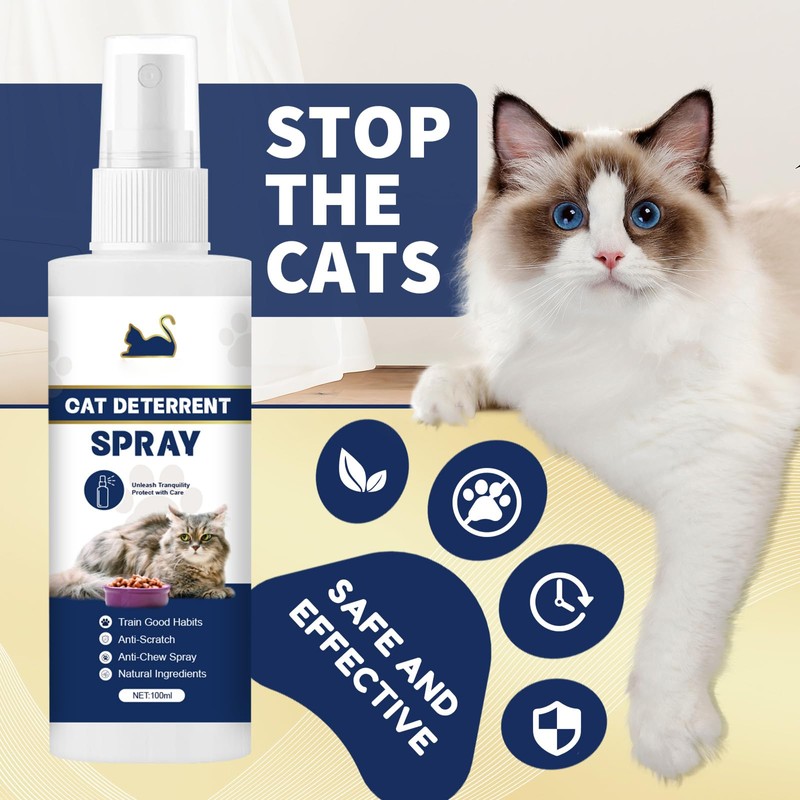Roseye Cat Deterrent Spray for Indoor, Natural Boundary Aid, 100ml-