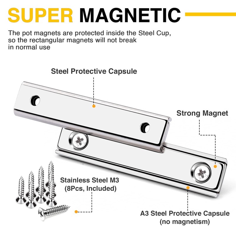 DIYMAG Strong Neodymium Rectangular Magnets 4Pack, 2.36" x 0.53" x