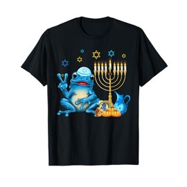 Happy Hanukkah Frog Costume Jewish Symbols Menorah Lover T-Shirt