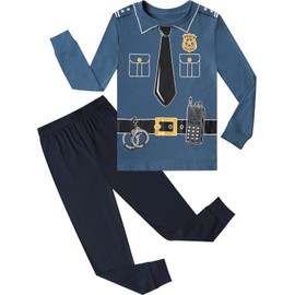 A&J DESIGN Toddler Boys Police Pajamas 2 Piece Set (3T, Police)