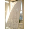 DOKOT Linen Cotton Embroidery Kitchen Curtain Cafe Curtain Dining Room