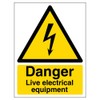 V Safety 68021AN-R Danger, Live Electrical Equipment Warning Sign -