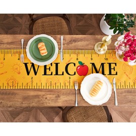 Letjolt Back to School Table Runner Graduation Party Table Decor School Welcome Party Supplies Teacher Table Runner