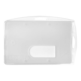 Karteo ID Card Holder Horizontal and Vertical [Pack of 1] Transparent Hard Plastic Card Holder as Protective Cover for ID Cards Work ID Cards