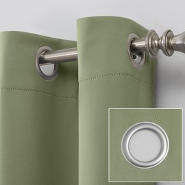 Sun Zero Soho 2-pack Blackout Energy Efficient Grommet Curtain Panel Pair, 54" x 84", Sage Green