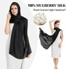 black silk scarf for women-ladies spring fall summer long 100%