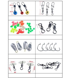 zmart 160pcs Fishing Hooks Accessories Kit Jig Hook Sinker Weight Fishing Swivel Snap Bass