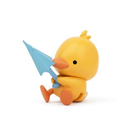 TeaMates - 1pc Cute Fishing Duck with Umbrella - Tea Bag String Holder - Tea Accessory for Cup and Mug - Unique Funny Holiday Novelty Gift - Animal Figurine Drink Marker