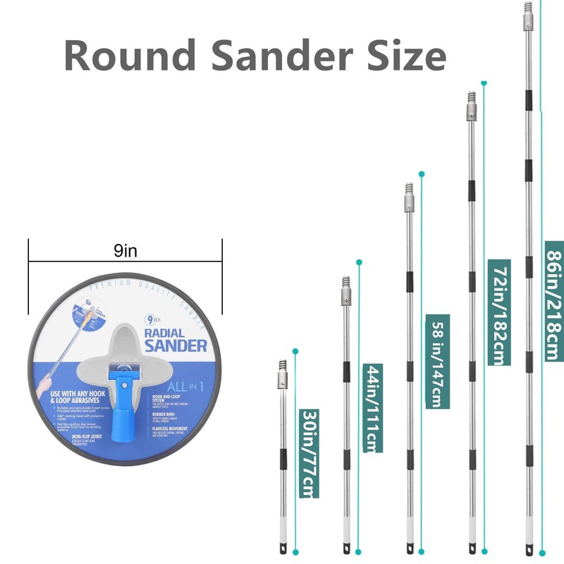 Drywall Pole Sander,30 to 86 Inch Circular Sander with Adjustable