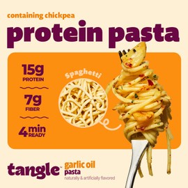 Samyang Tangle Garlic Oil Pasta | Instant Pasta | Mukbang | 15g of Protein | Linguine | 6g of Fiber | Chick Pea based | Easy Prep | Convenient | 4 Pack