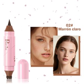 Erinde Upgrade Freckle Stamp Pen, 2 en 1 Rotulador Para Pecas Naturales y Delineador Líquido, Diseño Curvo Plegable a 90°, Resistente al Agua y a Las Manchas, Secado Rápido, 02#Marrón claro