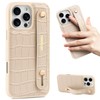 Hanman for iPhone16 Pro Max Leather Case with Adjustable Wristband