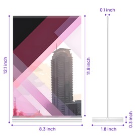 JEFURE A4 Acrylic Sign Holder, 3 Pack Clear Perspex Display Stand, T-shape Plastic Poster Stand, Double-sided Menu Holder for Home, Office, Store, Restaurant