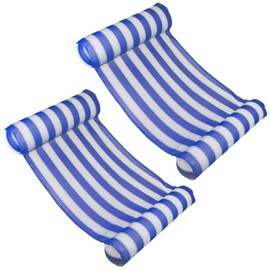 Poolmaster 4-in-1 Water Hammock, Chair, Saddle, Noodle, Large Pool Float for Adults, Blue, 2 Pack