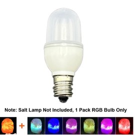 Extrabloom Auto Color Changing LED Bulb for Himalayan Salt Lamps, RGB Multicolor Replacement Light for Kids Night Light, Milk Shell Mood Lighting (1 Pack E12 Base)