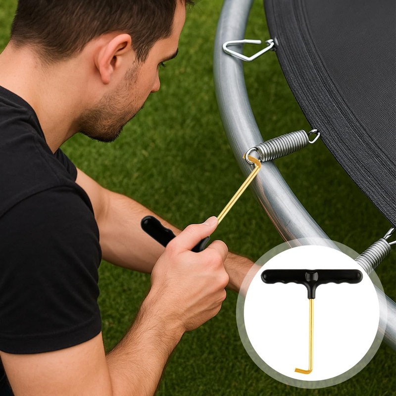 Lotsdonxia 2-Piece Trampoline Spring Puller Kit with T-Shaped Hook &