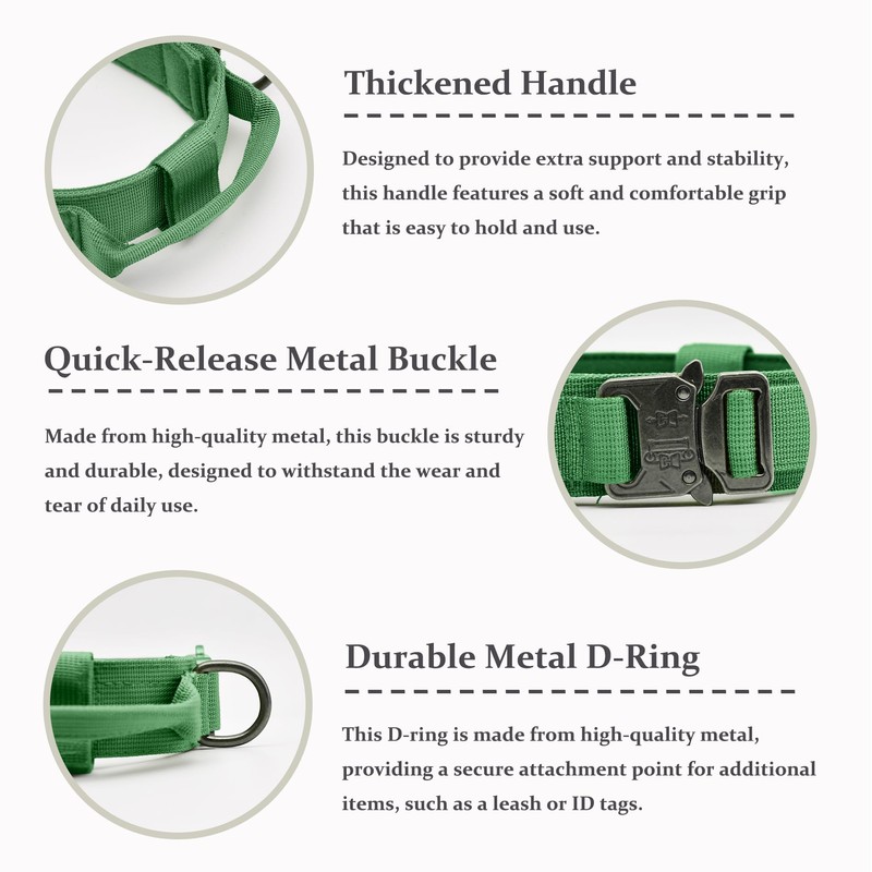 Tactical Dog Collar, Adjustable Military Training Nylon Dog Collar with