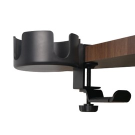 Desk Larger Desk Cup Holder with Headphone Hanger, 360° Rotating Desk Anti-Spill Cup Holder with Headset Stand, Aluminum Alloy+ Plastic, Clamp On Desk Organizer, Office & Gaming Desk Accessories