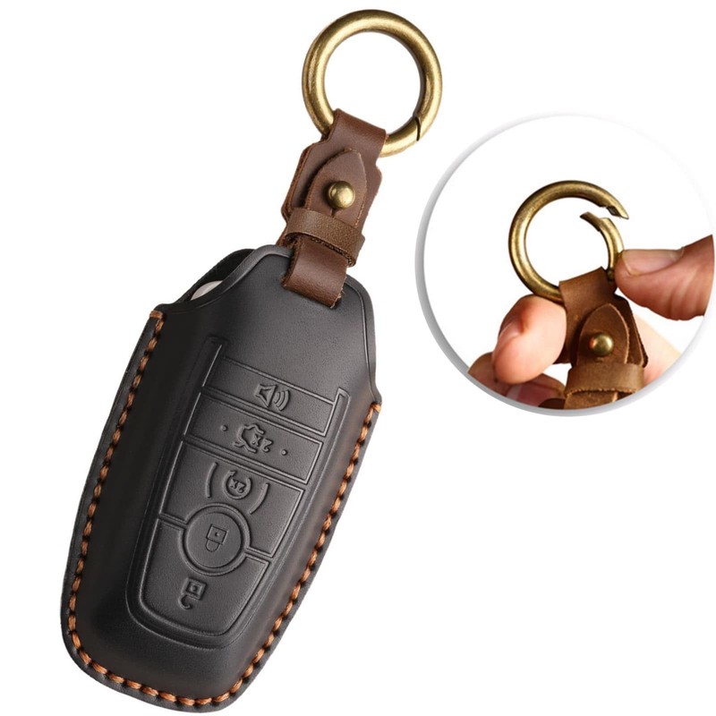 Zyntirik Car Key Fob Cover, Soft Leather Full Protection Key