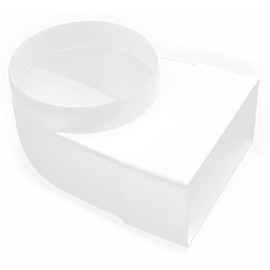 H&C VENT PVC deflection piece for flat duct, 100 mm diameter to 55 x 110 mm, pipe to flat duct adapter for cooker hood, ventilation duct, pipe connector for rectangular suction hose and exhaust hose