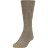 GOLDTOE Men's Harrington Crew Socks, Multipairs, Taupe Marl/Khaki Marl/Brown (12-Pairs),