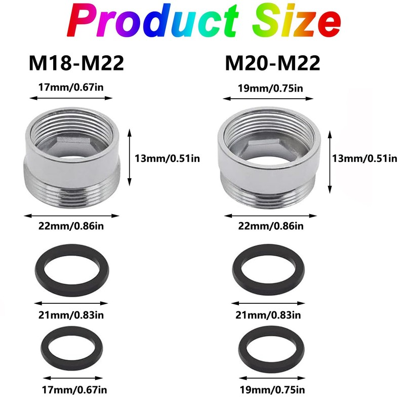 Mtxorvix 2PCS Faucet Adapter, Sink Hose Attachment, Tap Aerator Connector,