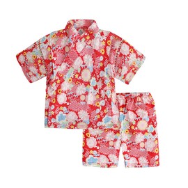 SEIWARAKU HF07 Baby Jinbei, Children, Top and Bottom Set, Japanese Pattern, All Pattern, Japanese Style, Baby Clothes, Boys, Girls, Jimbei, Fireworks Festival, Bon Holiday, Summer Vacation, Set Up,