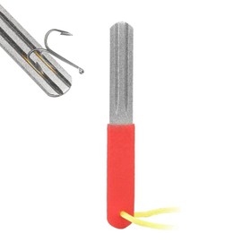 Fish Hook Sharpener, Double Sided Diamond File Sports Fishing Hook Hone, Fishhook Sharpening Whetstone with Handle 400/800 Grits Diamond Fish Hook Grinding File for Fishing