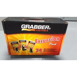 Grabber Warmers Excursion Pack, 24 count, hand, toe, & body warmers / NEW