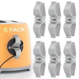 Daisyhome Cord Organizer for Kitchen Appliances-6 Pack, Appliance Cord Organizer Stick on, Small Kitchen Appliances Cord Keeper, Adhesive Cord Holder, Cord Winder for Pressure Cooker, Stand Mixer...