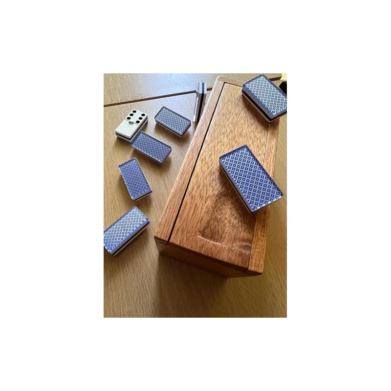 Domino Profesional Azul en Caja Madera Valenciana
