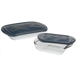 Anchor Hocking 4-Piece Baking Dish Set with Blue Lids
