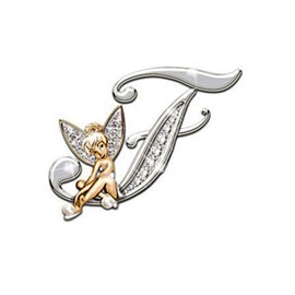 YOUYUZU Initial Letter Brooch Pins Rhinestone Crystal Elf Angel Collar Pins Brooches For Girls Women Accessories Letter F